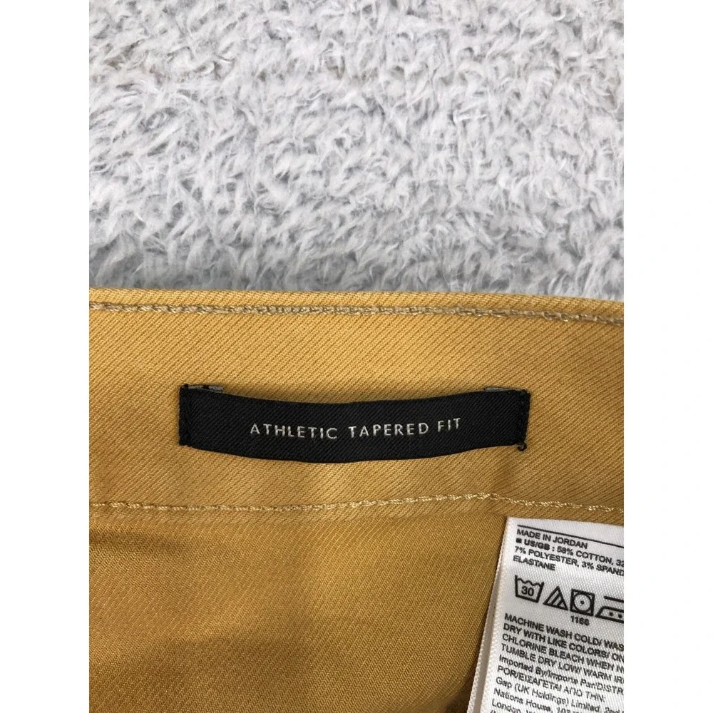 Banana Republic Pants Men 40x32 (Tag 40x34) Yellow Traveler Athletic Tapered Fit
